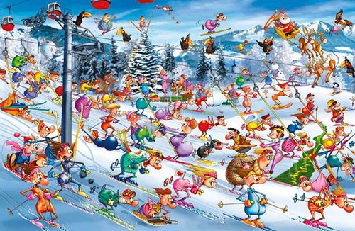 Puzzle ski chaos - puzzle, (1000