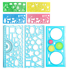 7 Stück Lineal Set,Malschablonen Kinder, Kreisschablone,Kinder Zeichenschablone,