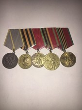 Orden UdSSR - WW 2  5er Ordensspange Von einem alten Kriegsveteran Original