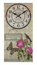 Wanduhr Landhaus Holzuhr 60x30 cm Küchenuhr Modern Landhaus Nostalgie Design XXL