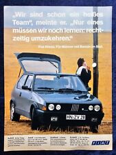 Fiat Ritmo Abarth 130 TC, originale Werbung aus 1984