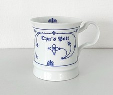 Krüger Trinkbecher Kaffeebecher Teebecher Opa's  Pott Indisch Blau Strohblume