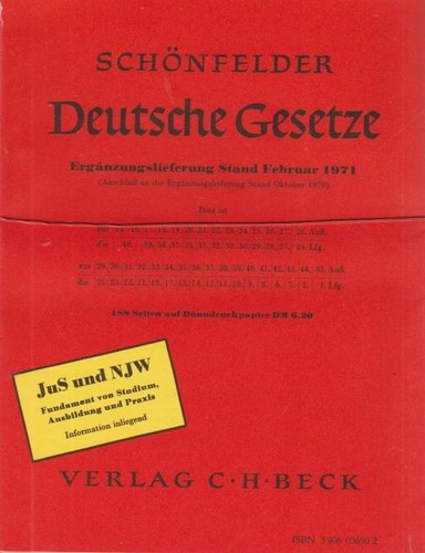 Schönfelder deutsche gesetze - schönfelder,