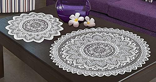 Tischset spitze weiß braun - tischset,,