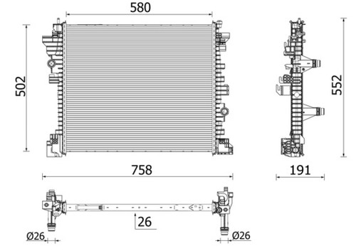 Mahle 2598 000p kühler - mahle, cr