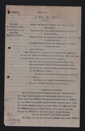 Frankenhausen brief 1923 - frankenhausen,,