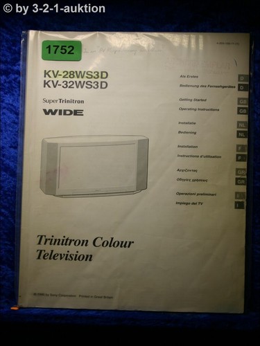 Sony bedienungsanleitung - bedienungsanleitung, kv