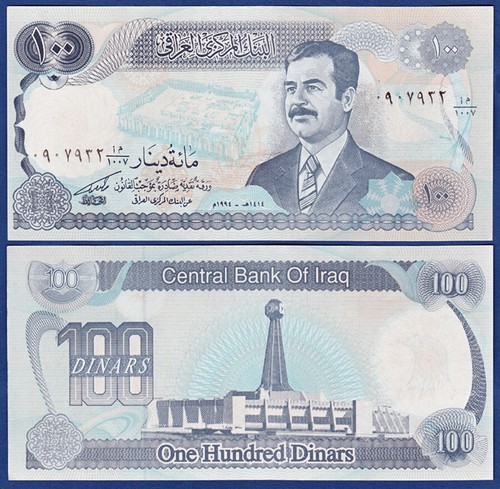 Irak iraq 100 - , dinars