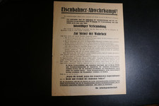 Flugblatt 1923 Besetzung Ruhrgebiet durch Frankreich Eisenbahnerabwehrkampf