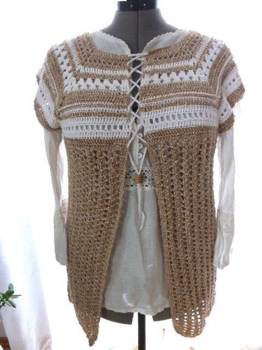 Häkelweste strickweste tunika - häkelweste,