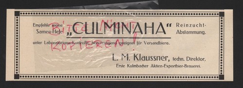 Kulmbach werbung 1916 a - l.,