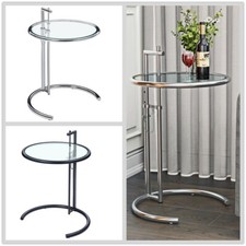 Design Beistelltisch Eilee-n Gray Gehärtetes Glas Höhenverstellbar Couchtisch