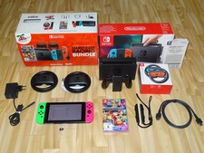 Nintendo Switch Konsole Neon Grün Neon Pink Mario Kart Racing Bundle in OVP