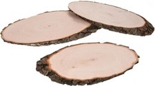3 x Baumscheibe Rindenscheibe Rindenbrett Holzscheibe geschliffen 25-31 cm
