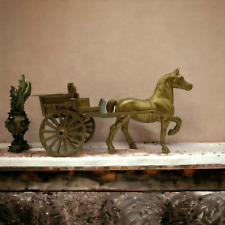 Große Massive Messing Pferdekutsche 2,8 Kg Deko Pferd 1167