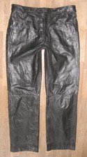 schwarze Herren- LEDERJEANS /
