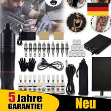 Tattoo Maschine Set Profi, Rotary Wireless Tattoo Pen Gun Kit mit 10 Tinte DE.