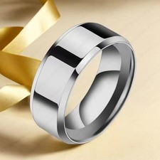 Herren Damen Partner Ring Edelstahl silber glänzend
