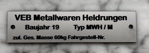 Mwh uni typenschild - für, ddr