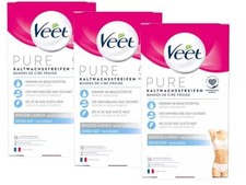 Veet Kaltwachsstreifen Bikini & Achseln sensible Haut 3 x 16 Stück