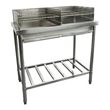 Edelstahl-Grilltisch doppelt