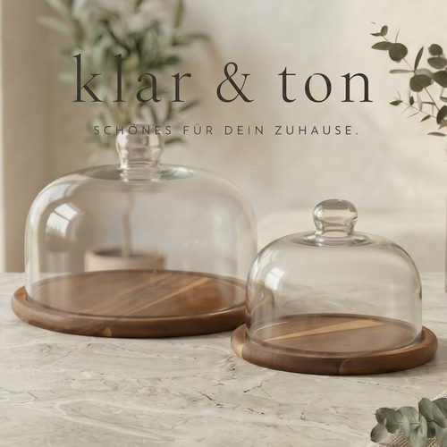 Tortenplatte mit glasglocke - tortenplatte,
