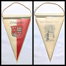 KULT Orig. DDR Wimpel Stadt Zwickau Robert Schumann 19 x 11 cm GDR SED Trabant