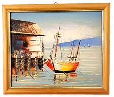 Mediterranes Vintage Ölbild