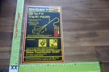 Alter Aufkleber Rettung Feuerwehr Warnhinweis FEUERLÖSCHER WEBER Typ P12 kg BC