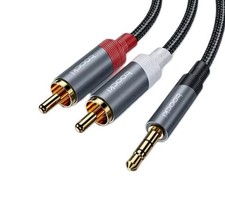 AUX Klinke Kabel 3,5mm Stecker Chinchkabel Audio Splitter Klinkenkabel Cinch RCA
