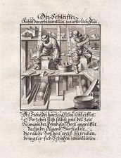 Schleifer Metallarbeiter grinder polisher metalworker profession Kupferstich