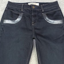 Mos mosh Naomi-Glam Damen Röhrenjeans Größe 27 L31 Electra-Blue Blau Pailletten