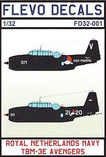 FD32-001/ FLEVO DECALS - TBM-3E Avenger - Royal Netherlands Navy - 1/32
