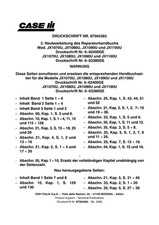 Case JX1060U JX1070U JX1090U JX1100U Ergänzung Traktor Werkstatthandbuch