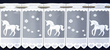 Weiße Einhorn Scheibengardine 7 Breiten Kindergardine Bistrogardine 29 cm Höhe