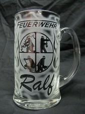 Feuerwehr krug glas - krug, bierkrug
