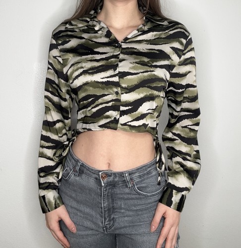 Bluse bershka bauchfrei zebra - bershka,