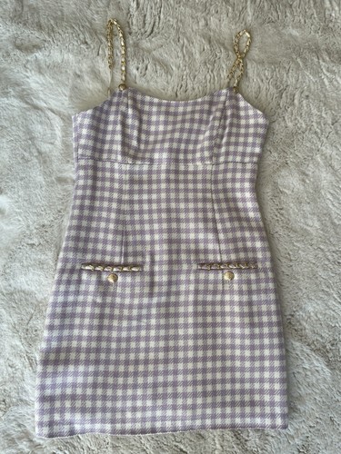 Guess tweed kleid - guess, lila/creme