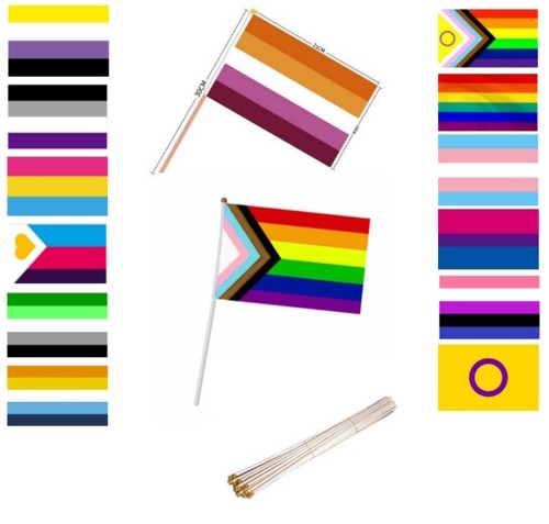 Pride hand flaggen - 21x14cm, mit