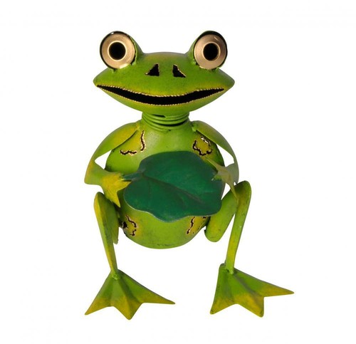 Frosch mit blatt sitzend - mit,