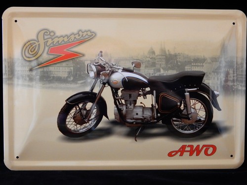 Blechschild awo motorrad - awo,