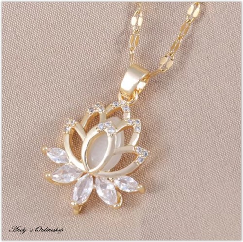 Damen halskette lotus blume - halskette,
