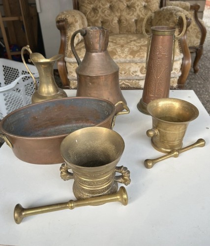 Vintage messing kupfer set - messing, &