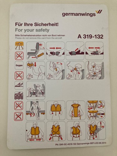 Safety cards germanwings - cards, /
