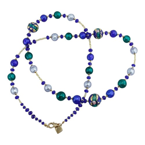 Murano glas halskette - glas, blau