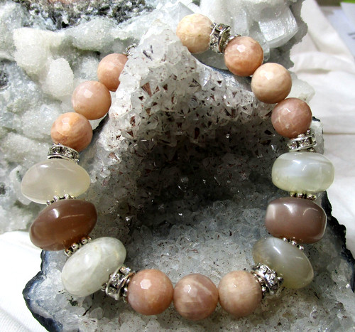 Mondstein edelstein armband - mondstein,
