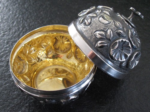 Betelnuss dose silber - silber, 900