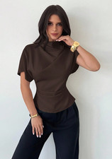 Braune bluse slim fit - braune,