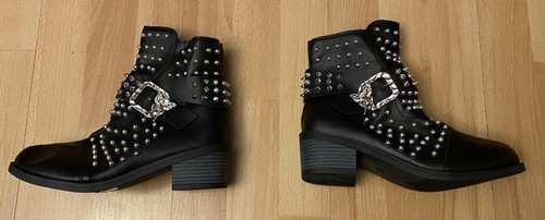 Schwarze gothic stiefeletten - gothic,