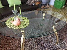 Glastisch couchtisch oval - couchtisch,